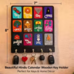 SoulStory™ Handcrafted Hindu Calendar Key Holder – A Blend of Tradition & Utility 7 by 8 inch